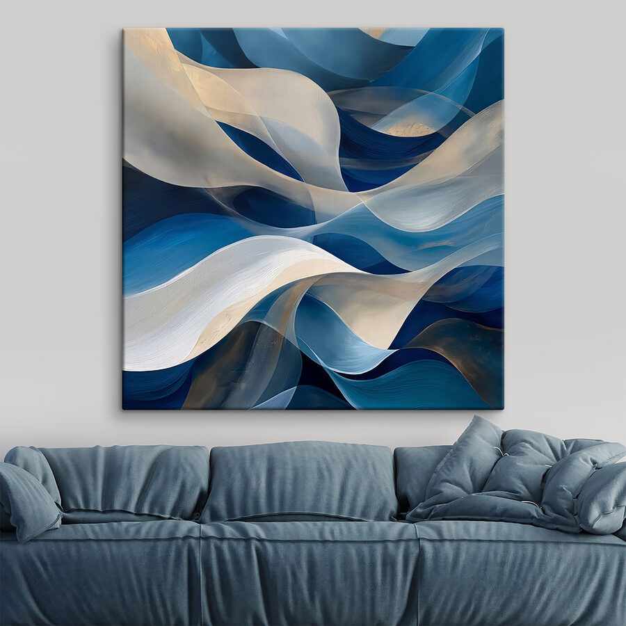 Lignes ondulées bleues et blanches Lignes ondulées bleues et blanches