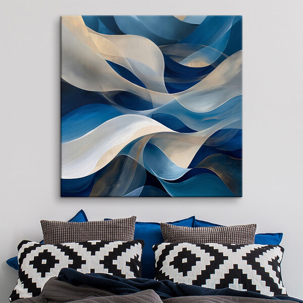 Lignes ondulées bleues et blanches Lignes ondulées bleues et blanches
