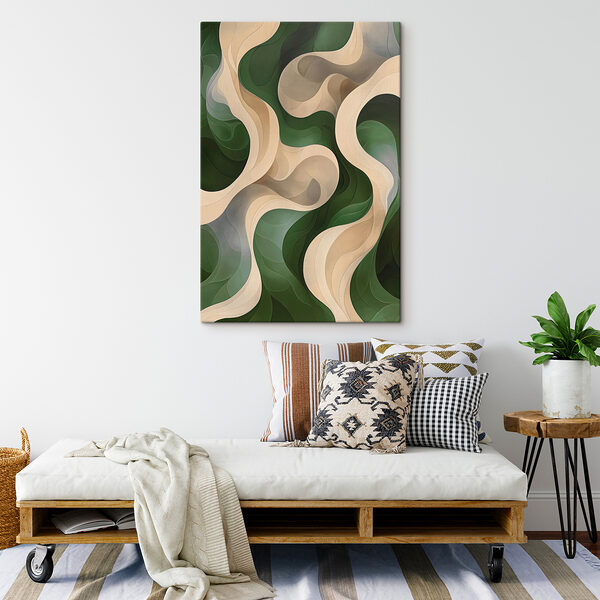 Motif ondulé vert et blanc Motif ondulé vert et blanc