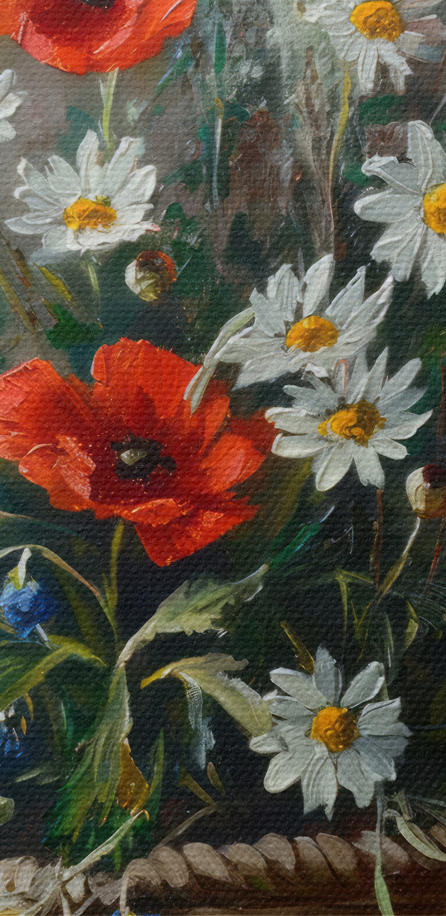 Peinture de fleurs dans un panier Peinture de fleurs dans un panier