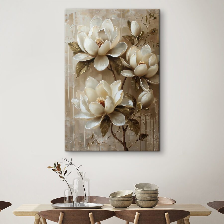 Peinture de fleurs blanches
