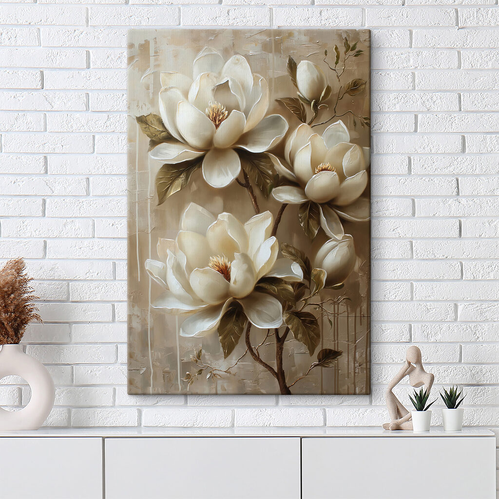 Painting of white flowers Painting of white flowers