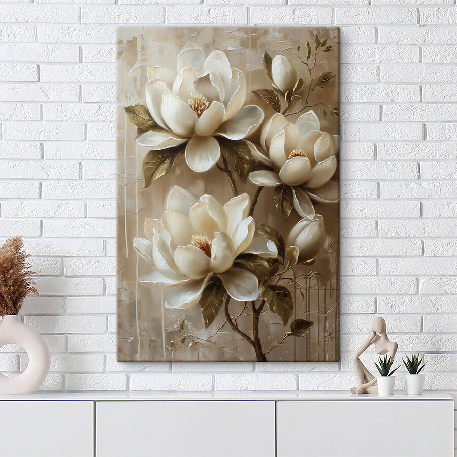 Peinture de fleurs blanches