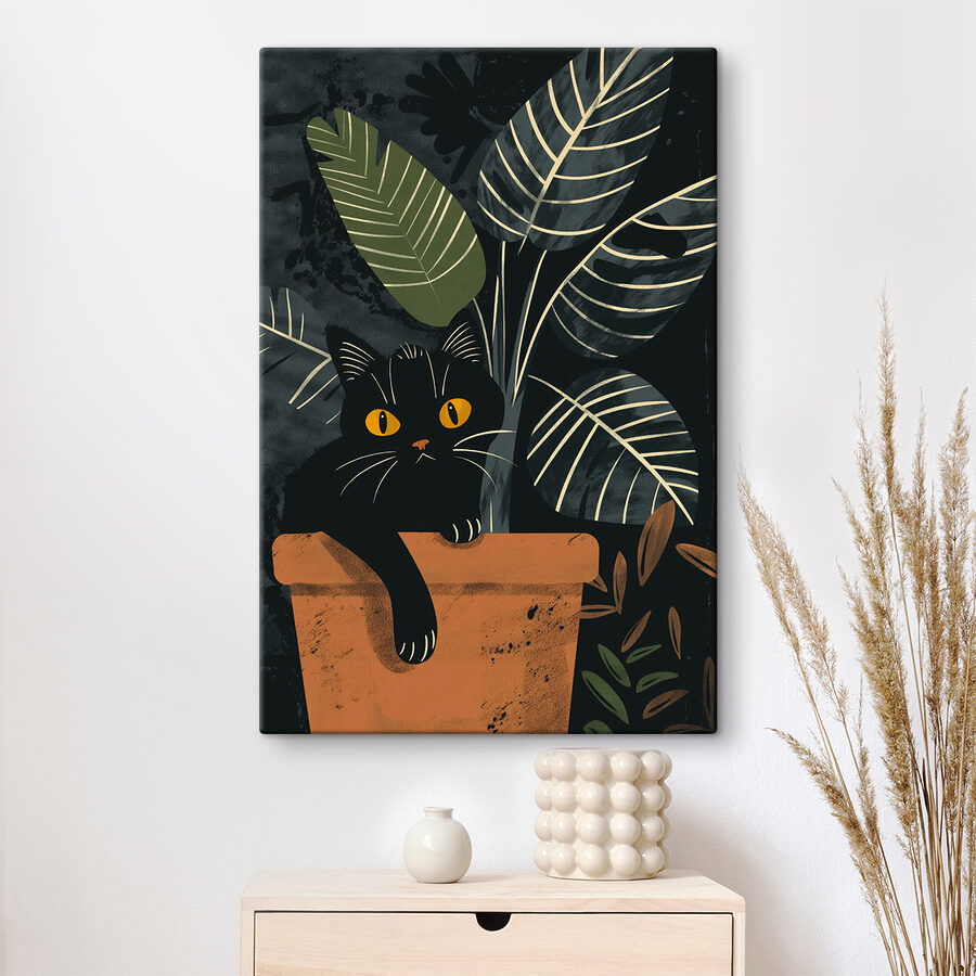Chat assis sur un rebord de brique
