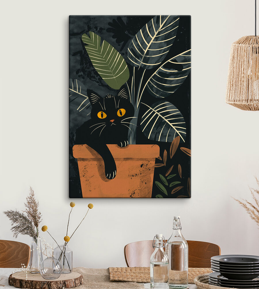 Chat assis sur un rebord de brique