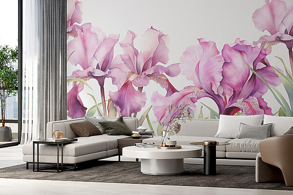 Rangée de fleurs violettes Rangée de fleurs violettes