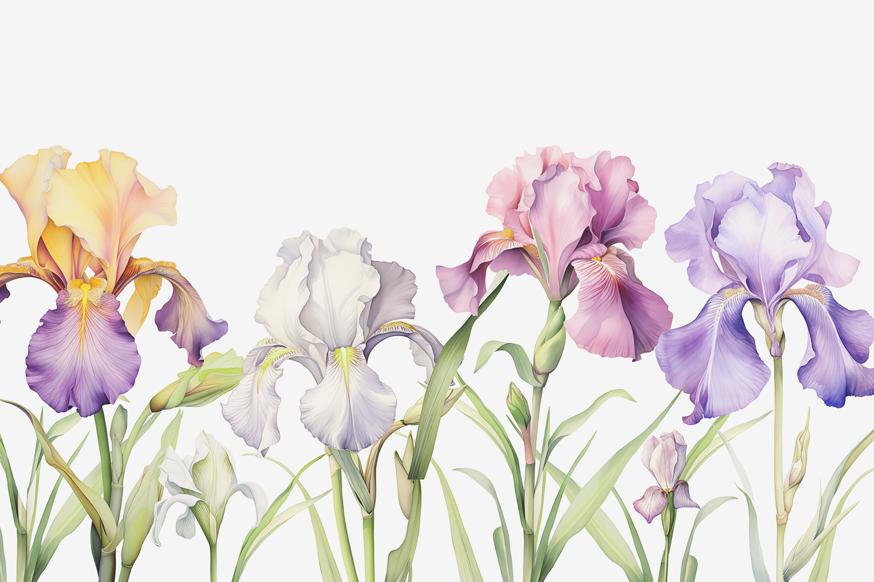 Row of colorful flowers