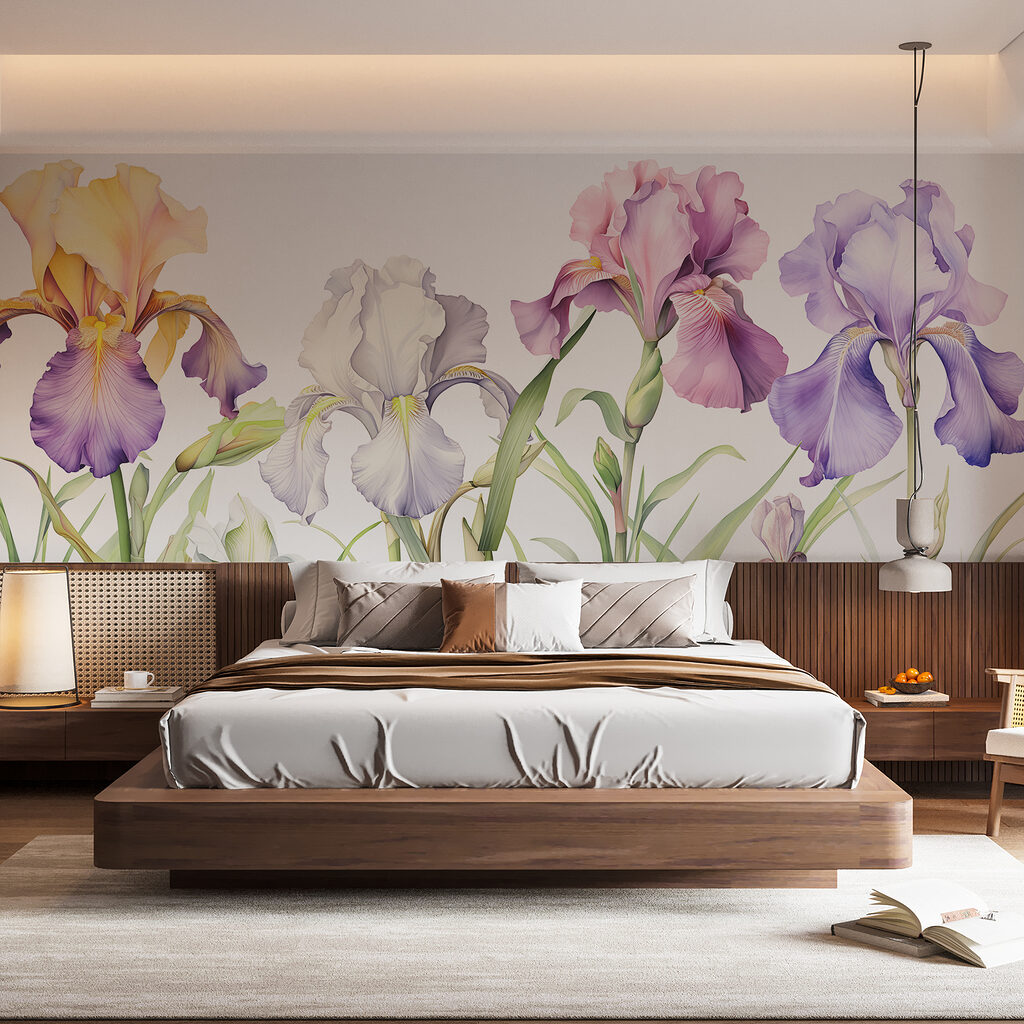 Row of colorful flowers