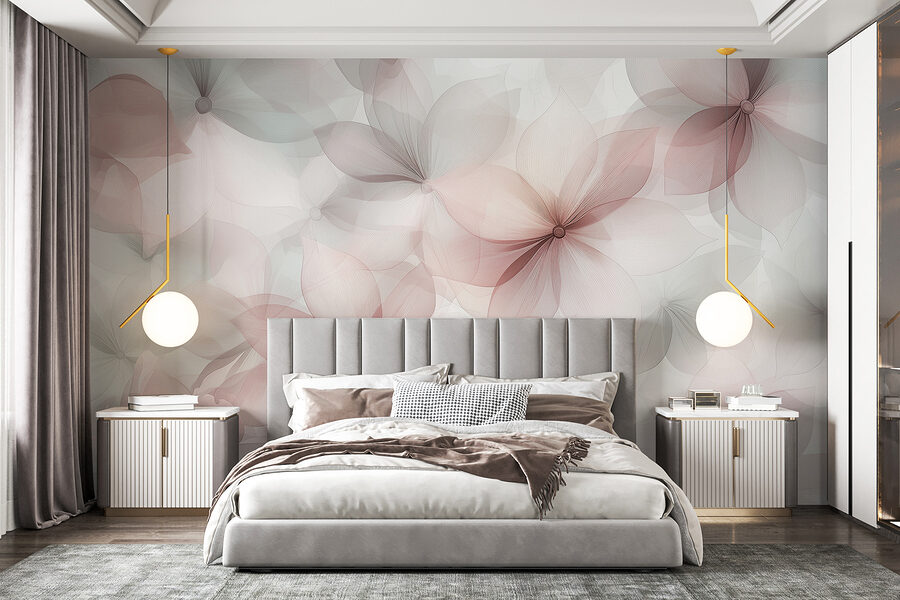 Groupe de fleurs sur fond blanc