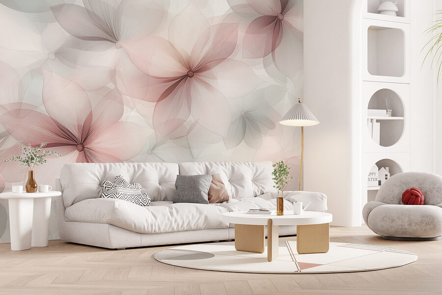 Groupe de fleurs sur fond blanc