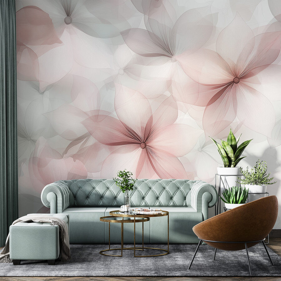 Groupe de fleurs sur fond blanc