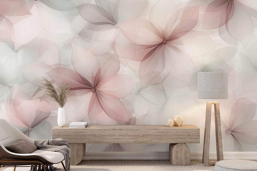 Groupe de fleurs sur fond blanc