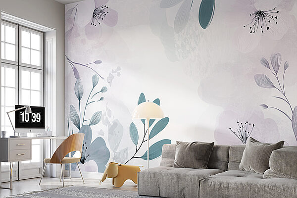 Motif floral blanc et violet Motif floral blanc et violet