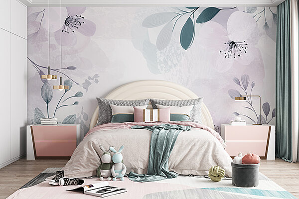 Motif floral blanc et violet Motif floral blanc et violet