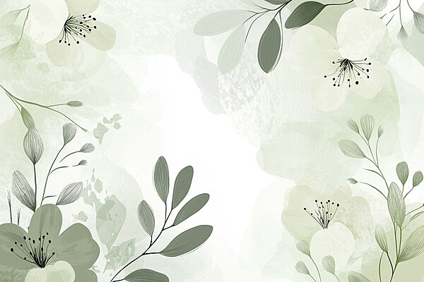 White and green floral design