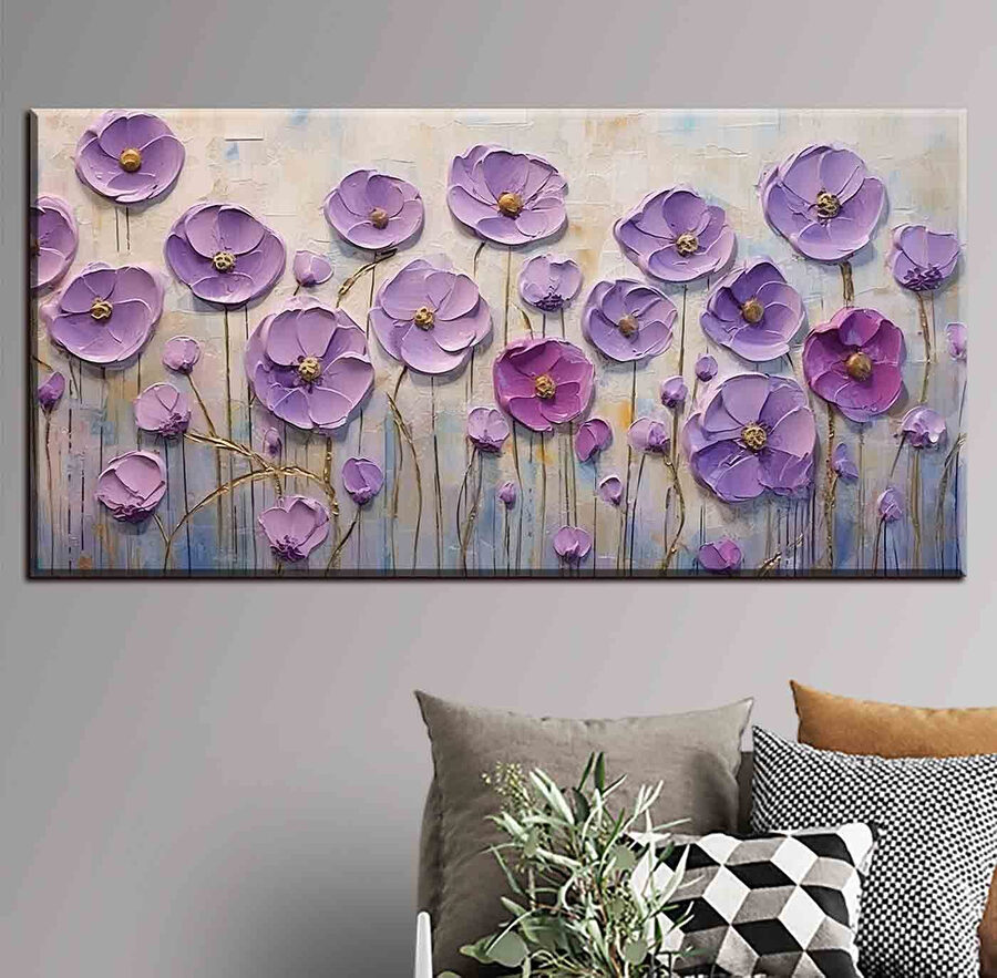 Peinture de fleurs violettes