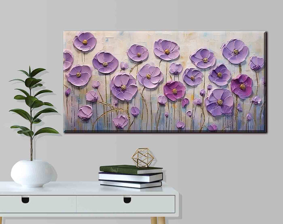 Peinture de fleurs violettes