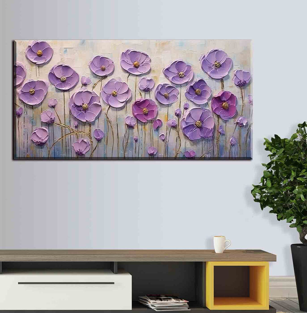 Painting of purple flowers
