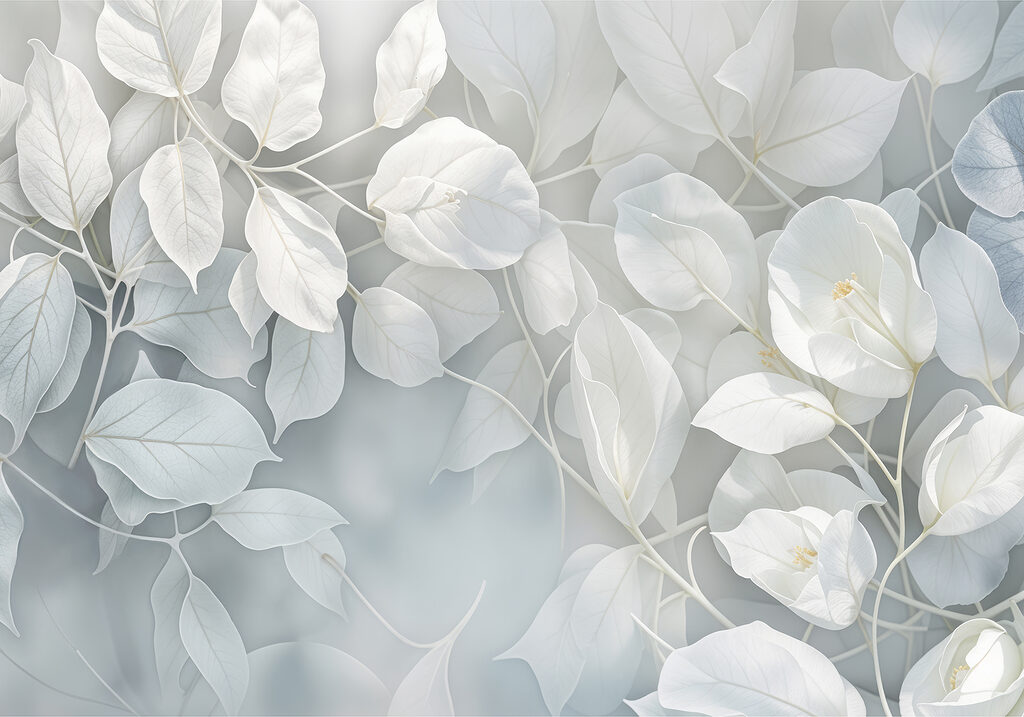 Gros plan sur des feuilles blanches Gros plan sur des feuilles blanches