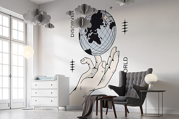 Main tenant un globe terrestre Main tenant un globe terrestre