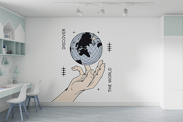 Main tenant un globe terrestre Main tenant un globe terrestre
