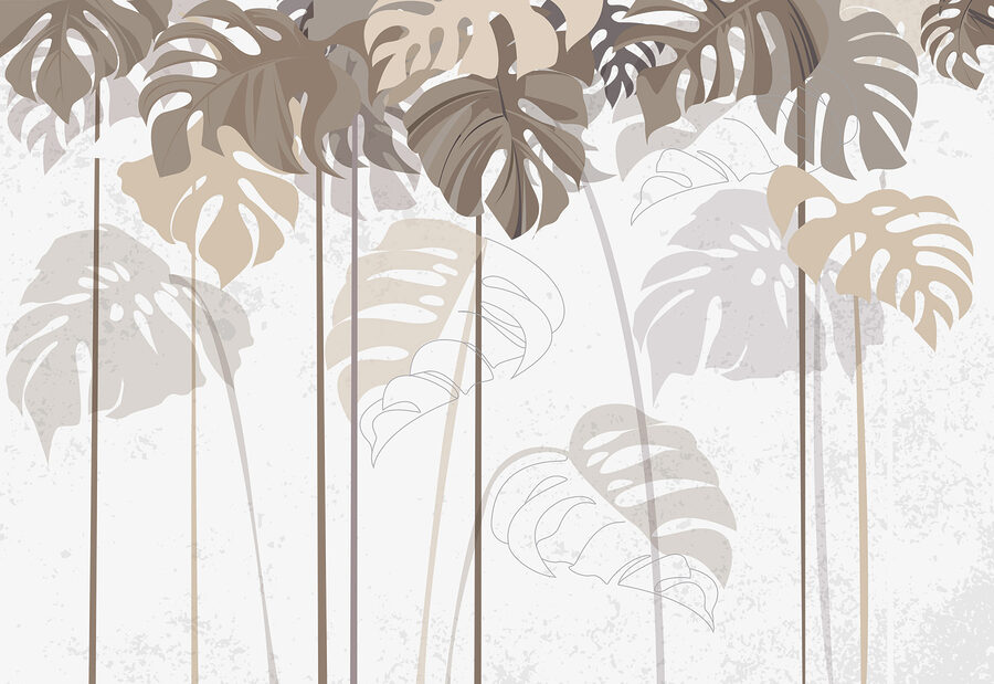 Groupe de feuilles sur fond blanc