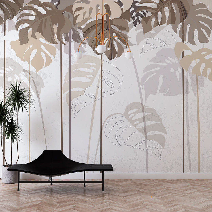 Groupe de feuilles sur fond blanc
