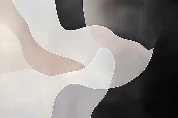 Fond noir et blanc avec des formes blanches et grises Fond noir et blanc avec des formes blanches et grises