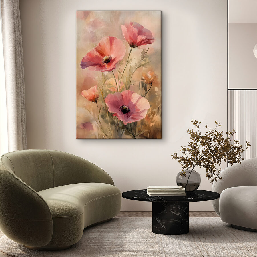 Tableaux Peinture de fleurs roses
