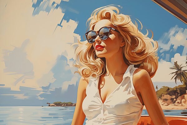 Femme portant des lunettes de soleil et une robe blanche Femme portant des lunettes de soleil et une robe blanche