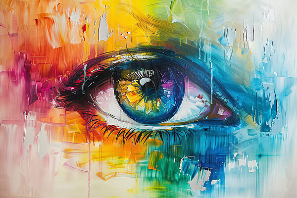 Peinture colorée d'un œil Peinture colorée d'un œil