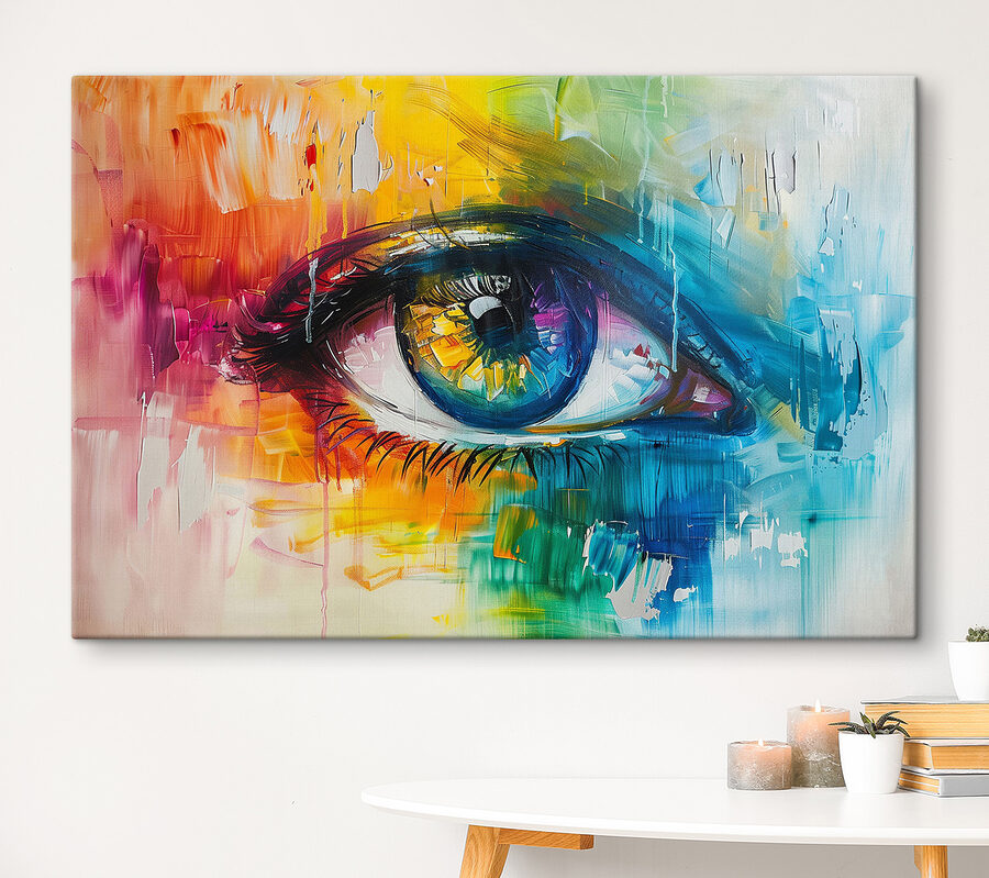 Peinture colorée d'un œil Peinture colorée d'un œil