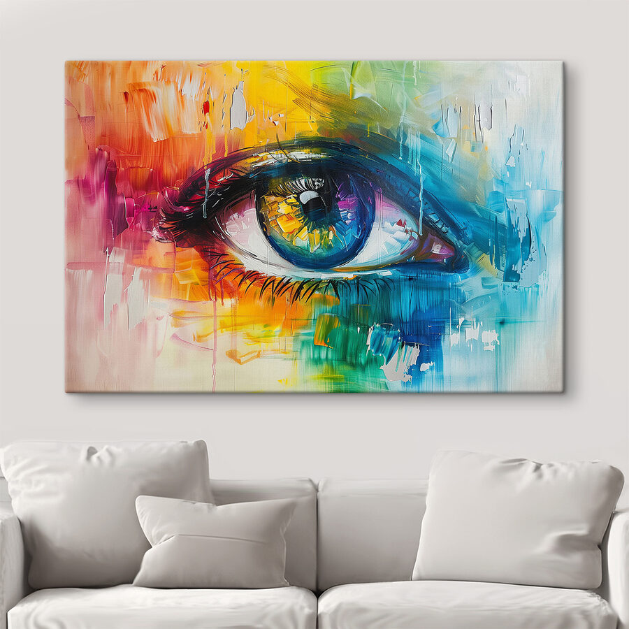 Peinture colorée d'un œil Peinture colorée d'un œil