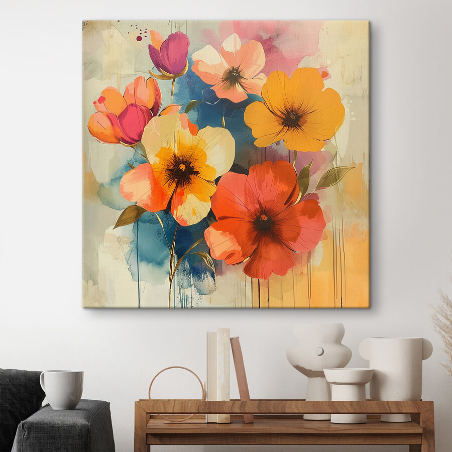 Peinture de fleurs sur un mur Peinture de fleurs sur un mur