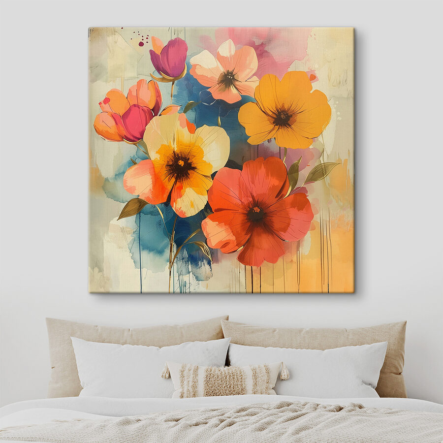 Peinture de fleurs sur un mur Peinture de fleurs sur un mur