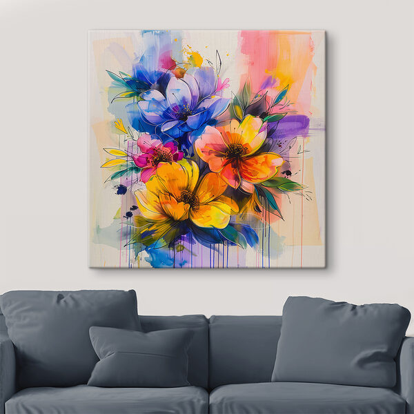 Peinture de fleurs sur fond blanc Peinture de fleurs sur fond blanc