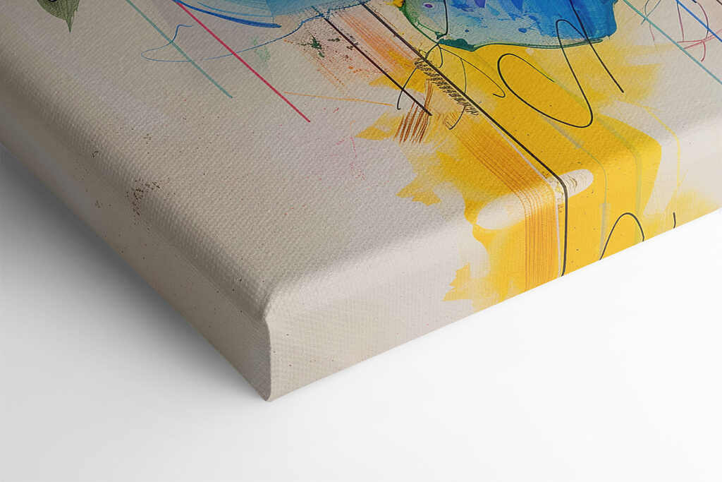 Painting of flowers on a white surface