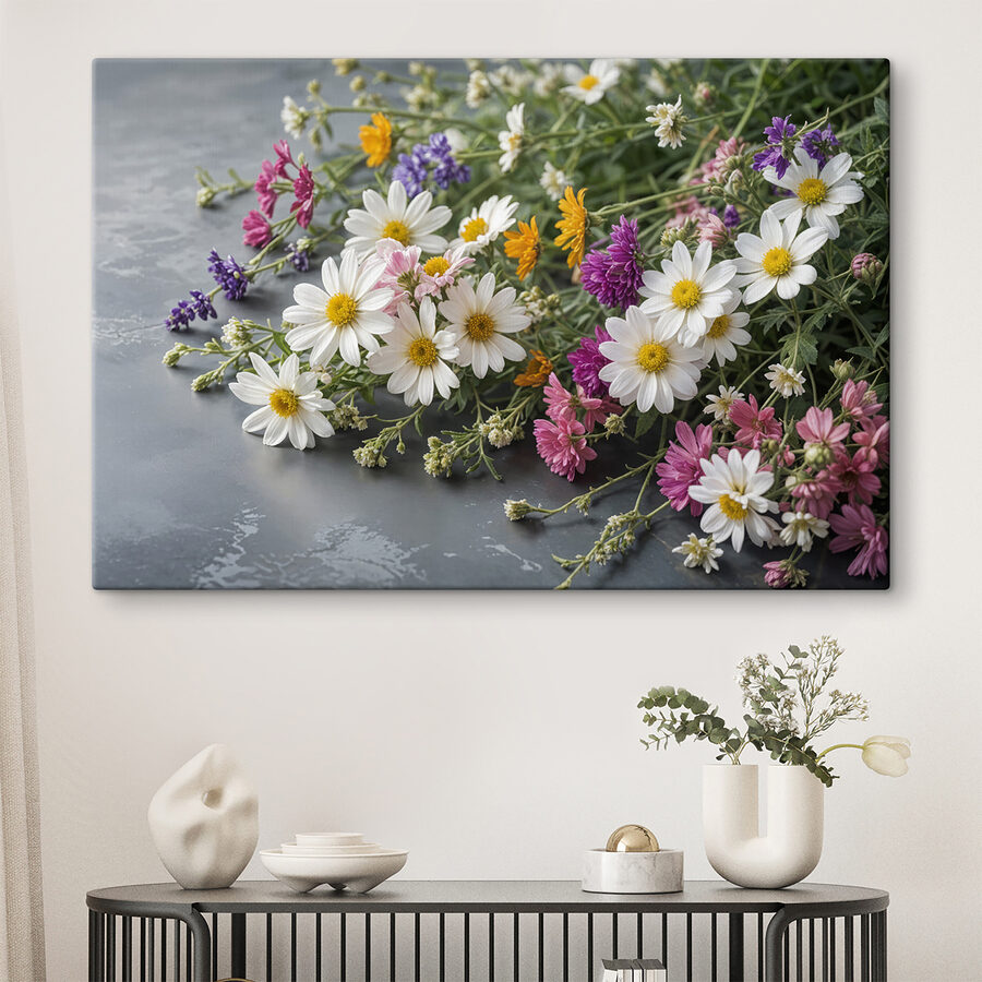 Tableaux Groupe de fleurs colorées – Image 2
