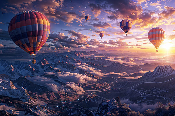 Montgolfières dans le ciel Montgolfières dans le ciel