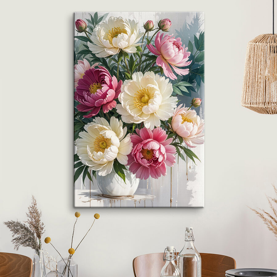 Bouquet de fleurs avec feuilles