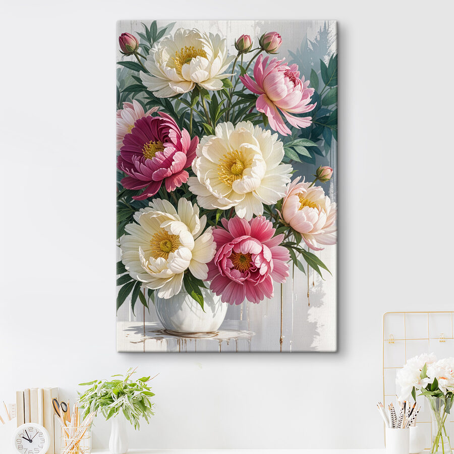 Bouquet de fleurs avec feuilles