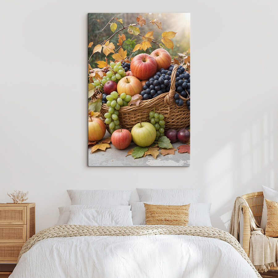 Corbeille de fruits avec feuilles Corbeille de fruits avec feuilles
