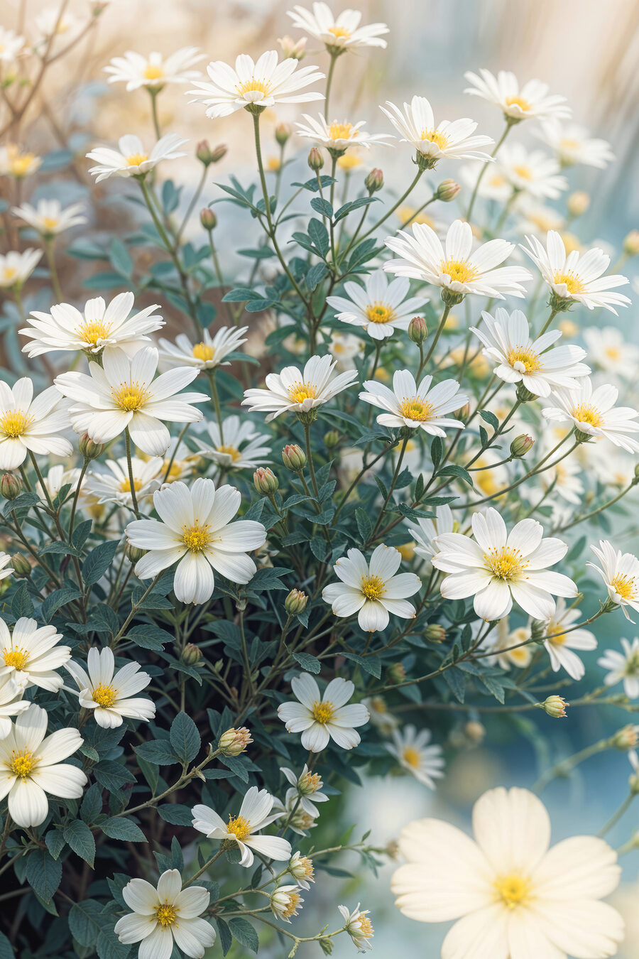Groupe de fleurs blanches