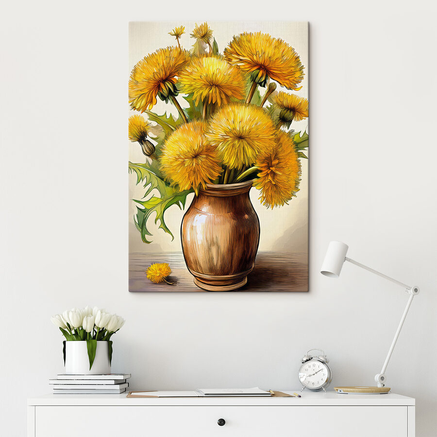 Fleurs jaunes dans un vase