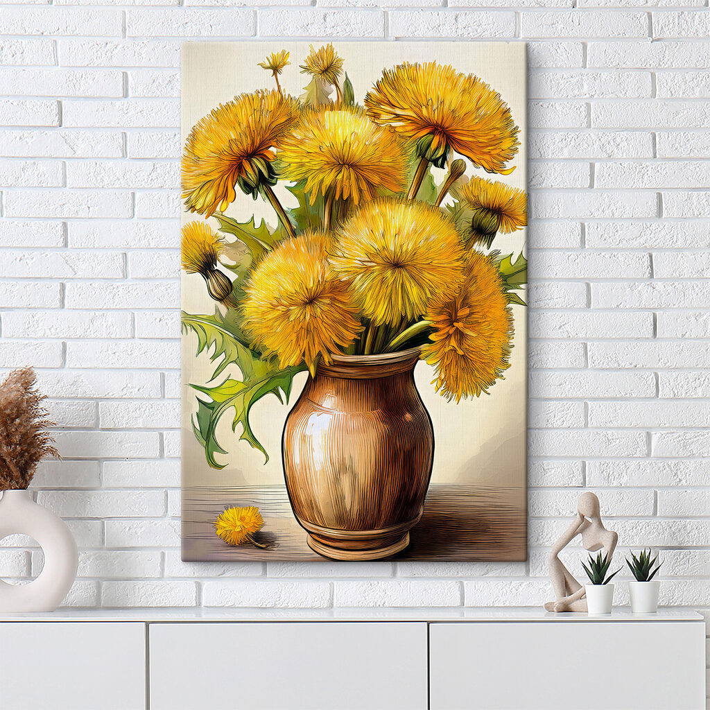 Yellow flowers in a vase