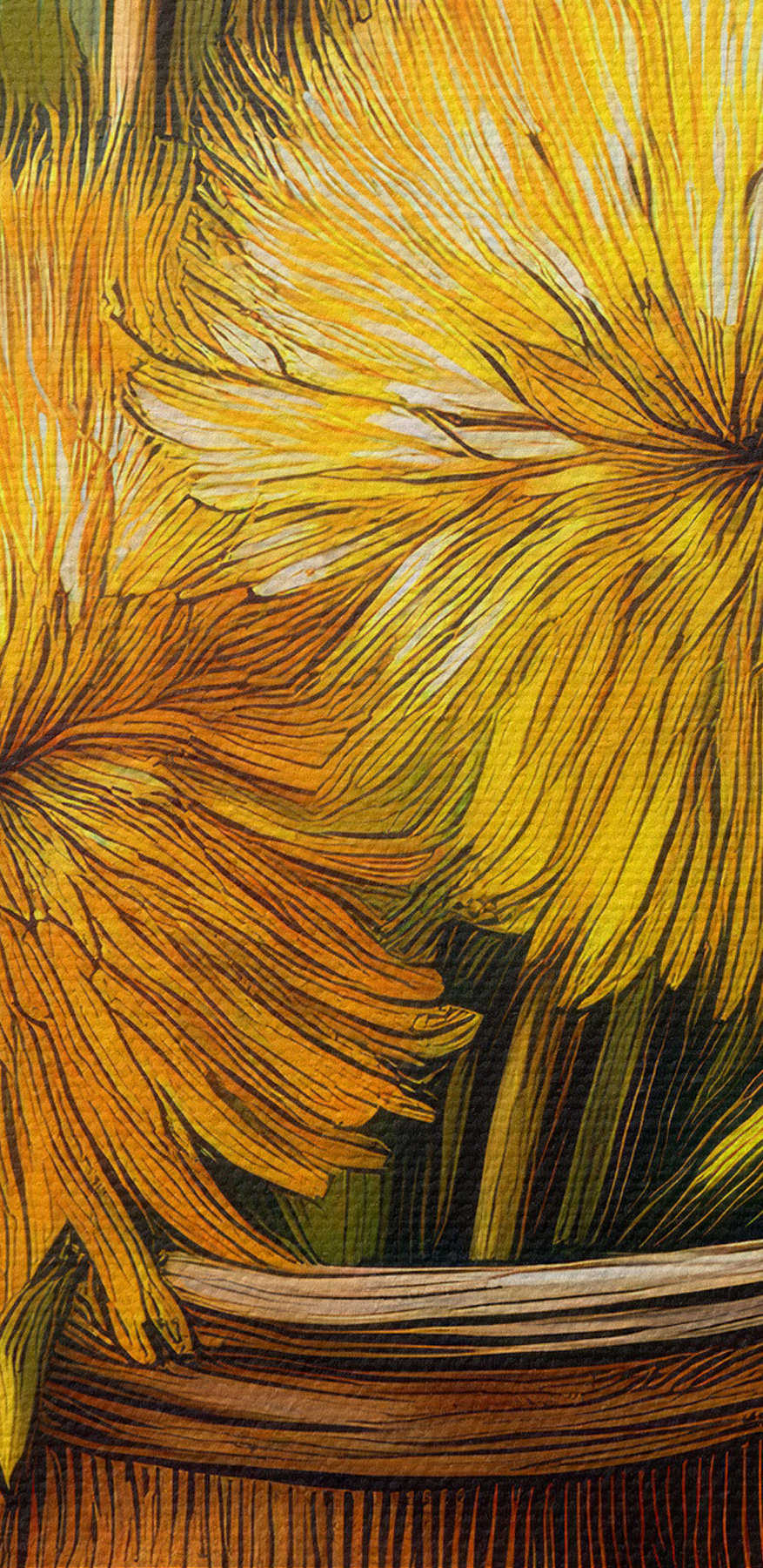 Fleurs jaunes dans un vase