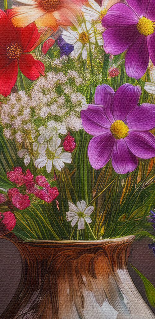 Vase of flowers on a table