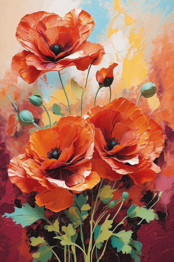 Peinture de fleurs rouges Peinture de fleurs rouges