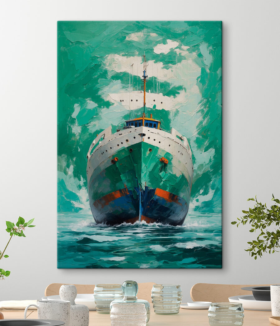 Peinture d'un bateau dans l'eau