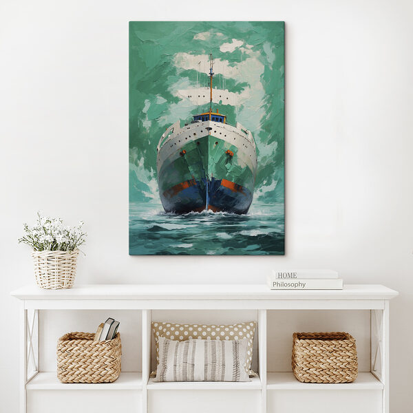 Peinture d'un bateau dans l'eau Peinture d'un bateau dans l'eau